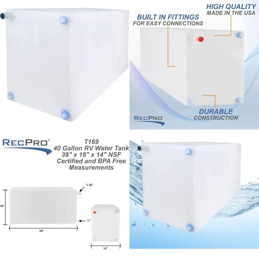 ถังเก็บน้ำดื่มขนาด 42 แกลลอน - ใช้ได้กับน้ำสะอาดหรือน้ำเสีย |   ผลิตในสหรัฐอเมริกา