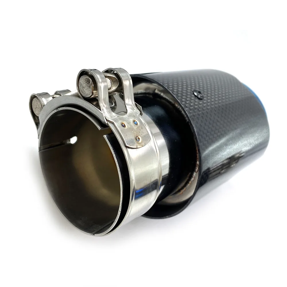 48mm-89mm Inlet Glossy Muffler Car Modifide Muffler Pipe Ak Carbon Fiber Exhaust Tip/Muffler Stainless Steel 76mm 89mm 101mm Out