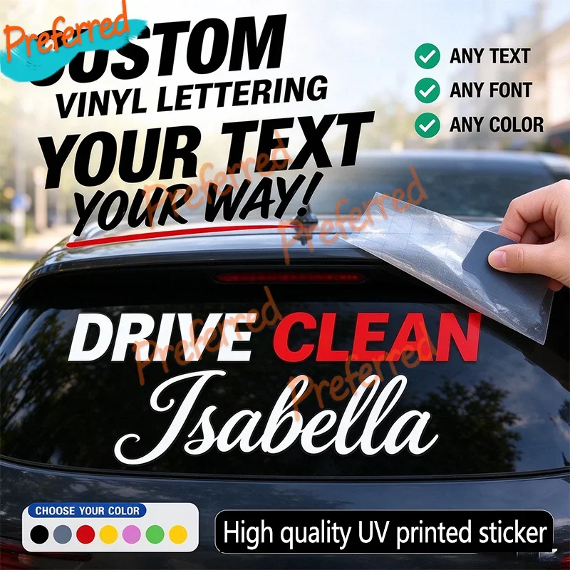 Custom Business Logo Sticker Large Size Branding PVC Vinyl Decal Waterproof for Car Window Glass Auto Exterior Accessories