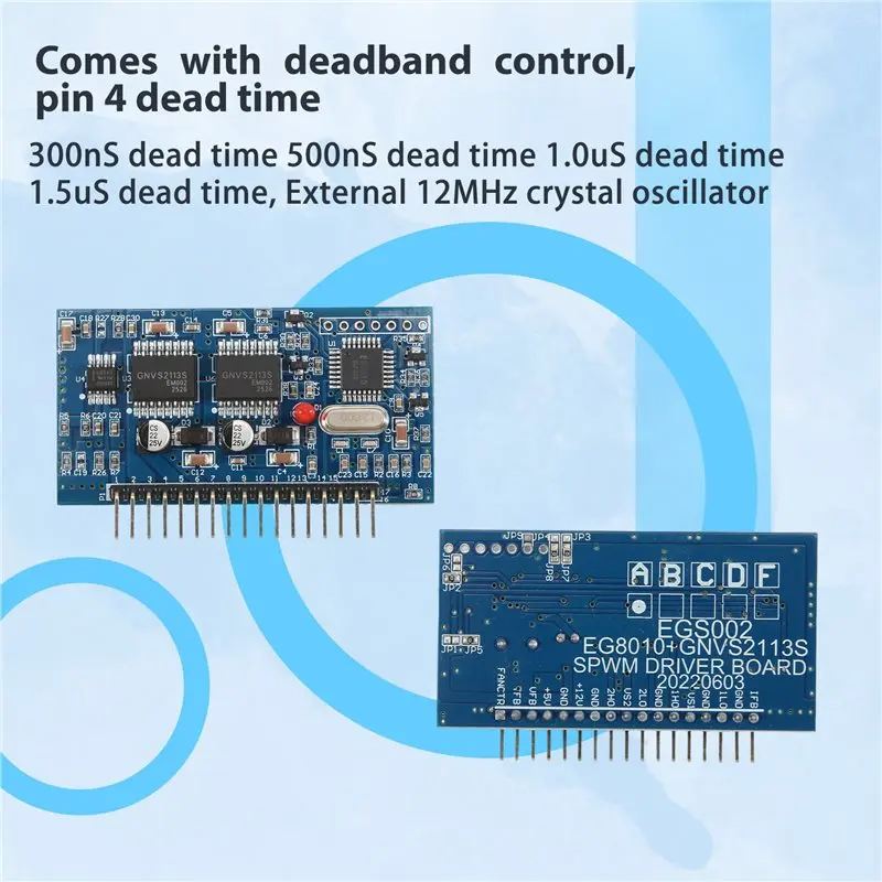 1 Piece 5V DC-AC Pure Sine Wave Inverter SPWM Driver Board EGS002 12Mhz Crystal Oscillator EG8010 + IR2113 Driving Module-A68E