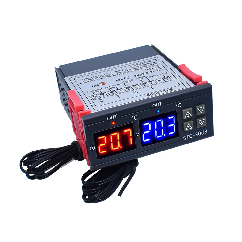 STC 3008 Digital Dual Control Temperature Controller Switch