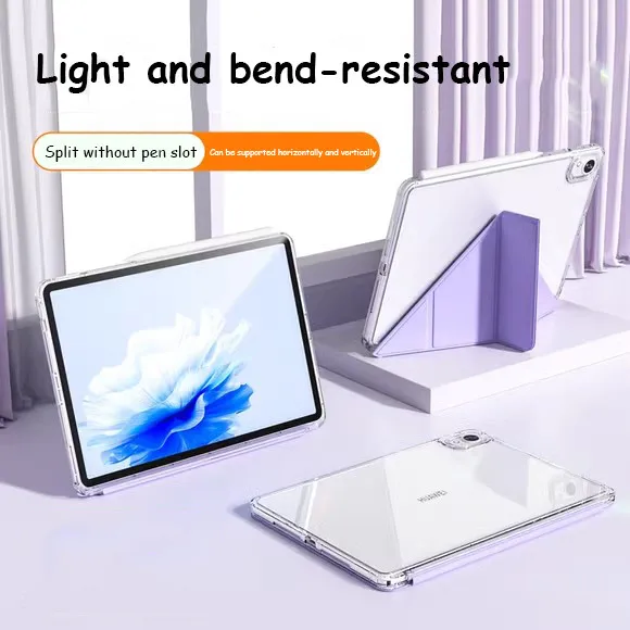 

Clear Acrylic Y-Folding Case For Huawei MatePad 11.5 2025 PaperMatte 11.5 S Air 11.5 11 PaperMatte Pro 11 SE 10.4 With Pen Slot
