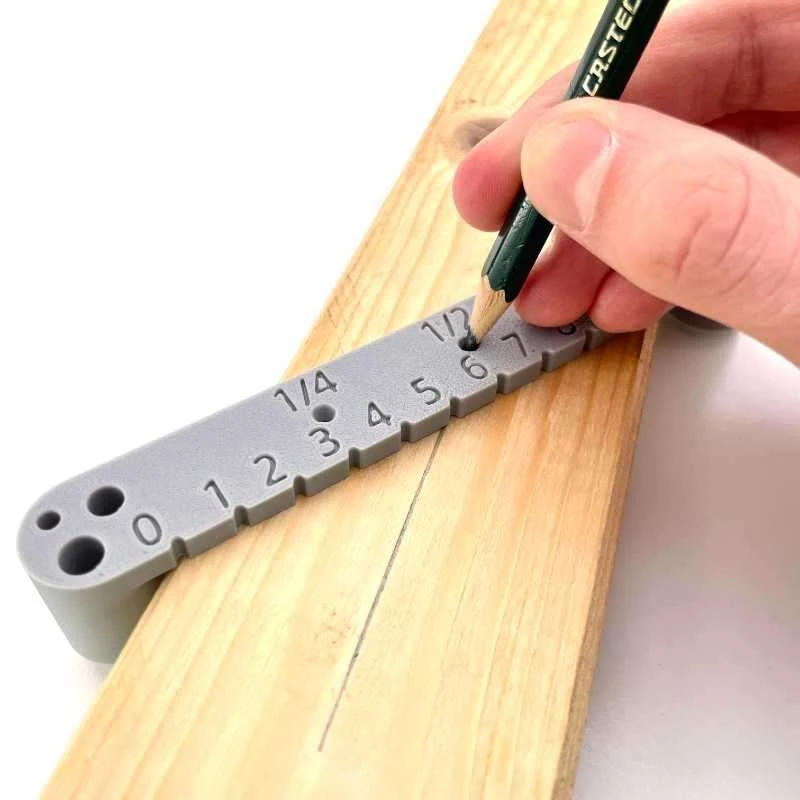 Center Marking Ruler Woodworking Scriber Gauge for Precise Hole Positioning and Drilling Layout
