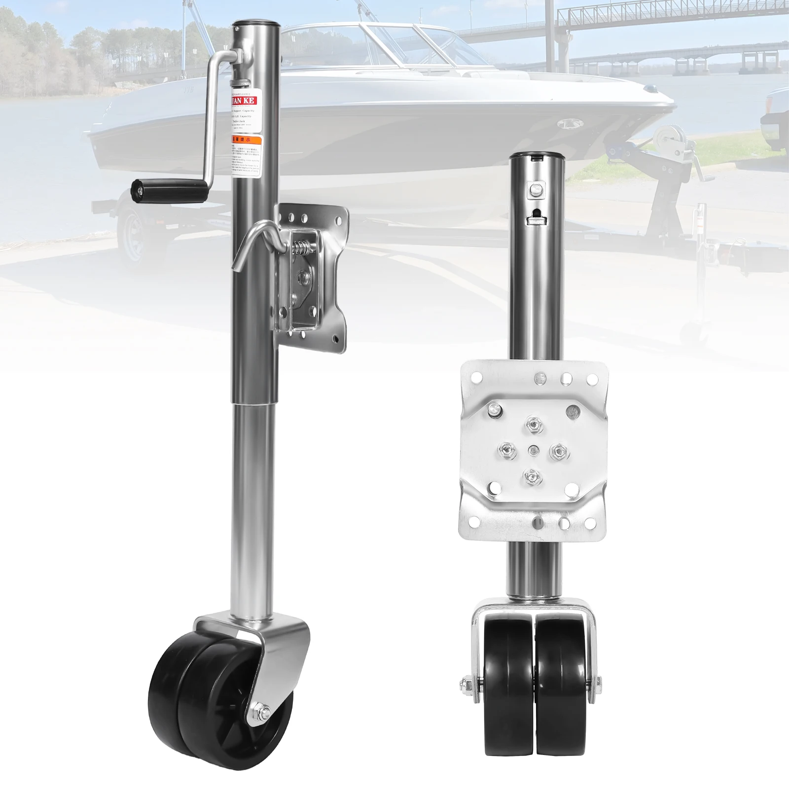 

2000 Lbs Boat Trailer Jack 10 Inch Lift Marine Bolt-On Lift Roller Swivel Stand