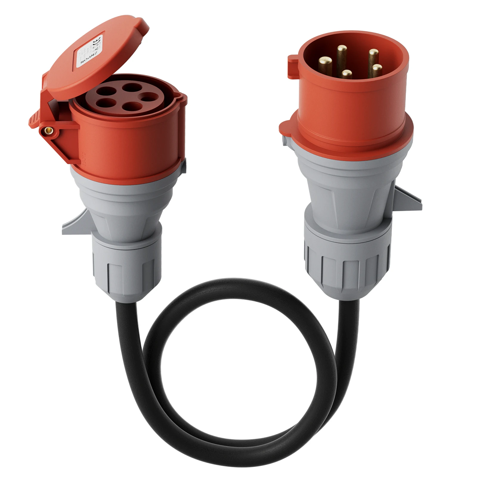 dé CEE Red 32A Male to 16A Female Adpater 1m Cable  3-Phase 400V 5-pin with Protection Class IP44 for EV Charger EVSE