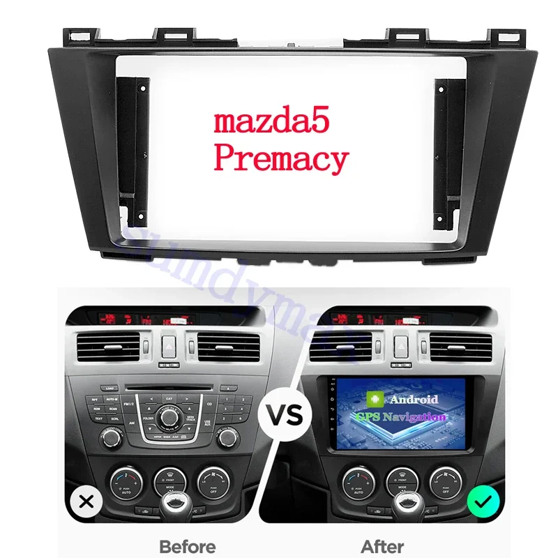 9inch 2din Car Radio Fascia For MAZDA 5 Premacy NISSAN Lafesta Auto Stereo Multimedia Player Dashboard Panel Frame