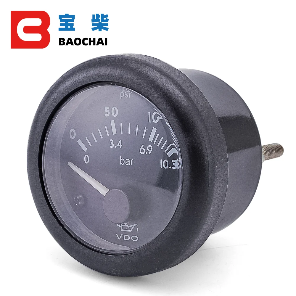 24V VDO Diesel Engines Oil Pressure Gauge Size 52mm