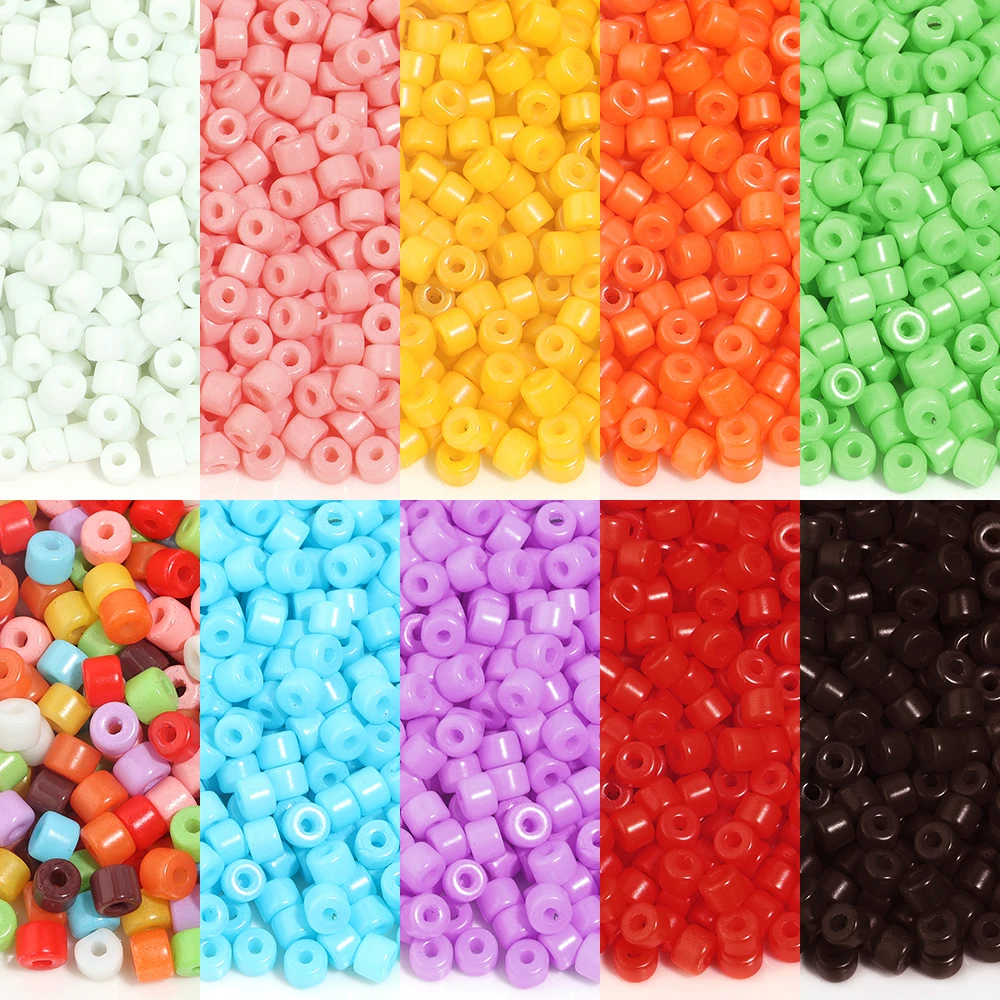 

6mm Glass Rice Beads Cylindrical Loose Spacer Beads for DIY Bracelet Earring Necklace Jewelry Making Bead Crafts