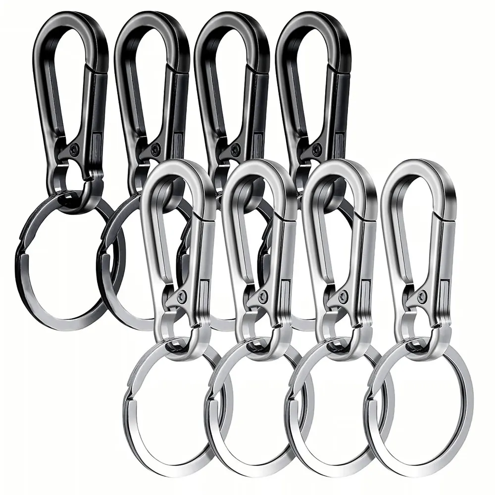 8Pcs Carabiner Clip Keychain Metal Carabiner Shape Key Ring Keyring Key Holder Clips Hook Holder Organizer for Car Keys Finder