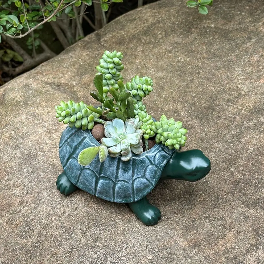 

Garden Ornament Creative Turtle Flowerpot Cute Simulated Animal Ornament Vase Handicraft Hydroponic Flower Holder Desktop