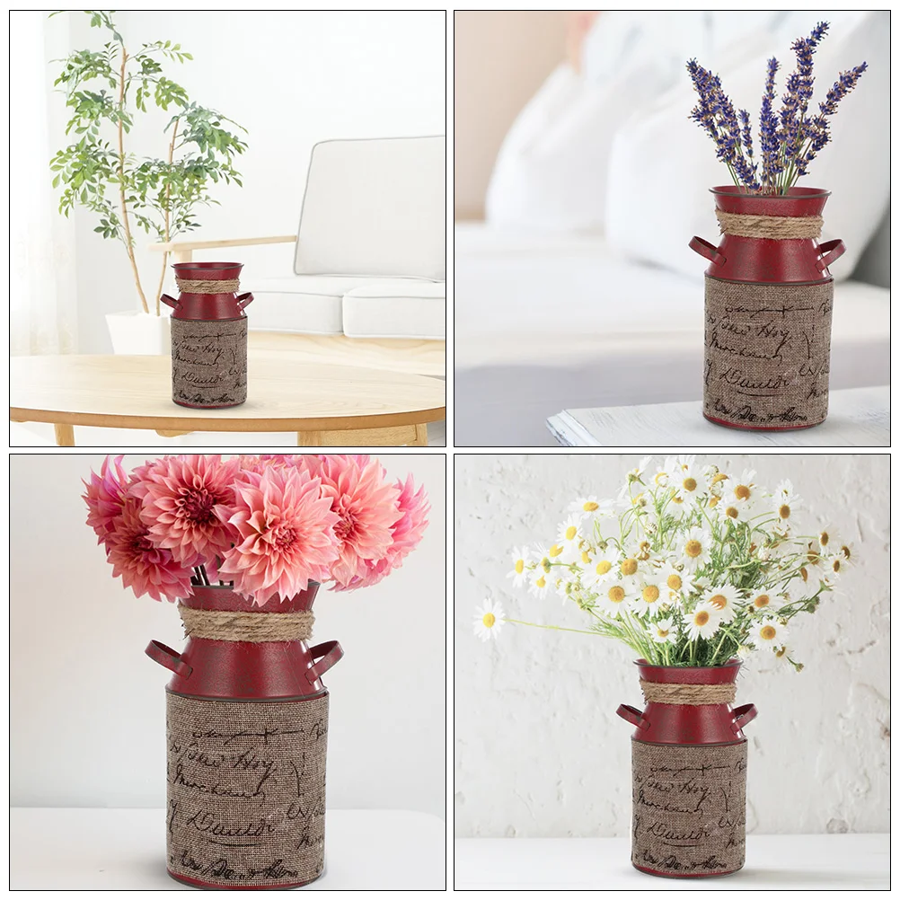 

2Pcs Iron Vintage Tin Plant Retro Home Iron Flower Bucket Planting Bucket Decor Storage Container Gardening Supplies
