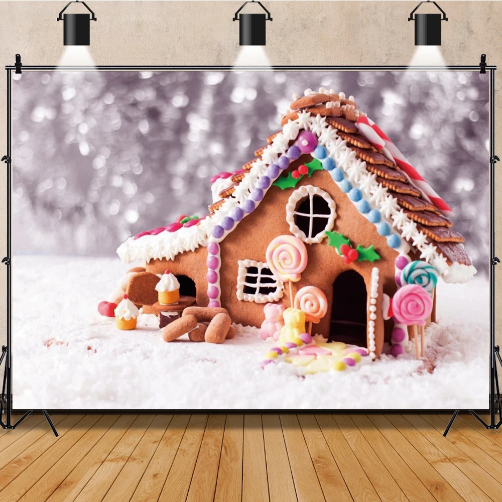 Winter Weihnachten Dorf Kulissen Fotografischen Weihnachten Claus Geschenke Süßigkeiten Dessert Decor Fotografie Hintergrund Für Foto Studio