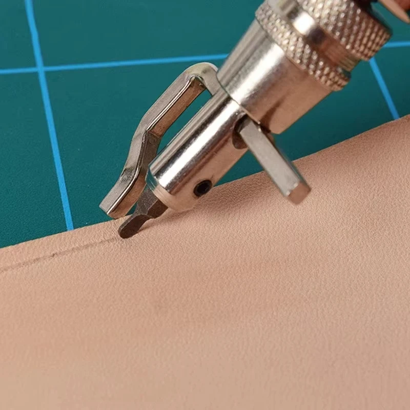 7 in 1 Pro Adjustable Leather Stitching Groover and Creasing Edge Beveler Leathercraft Kits Carving Cutting Edge Tools