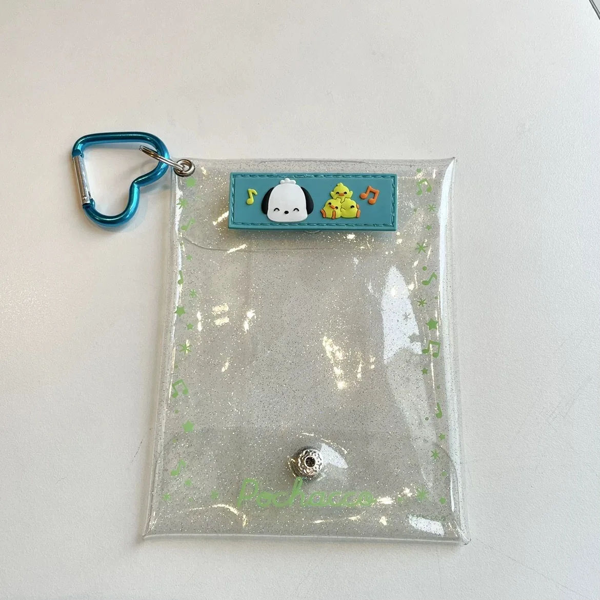 Kawaii Sanrio ПВХ уродливый брелок для ключей с рыбой, сумка для хранения боли, прозрачная сумка для хранения cinnamoroll My Melody, карточка для заметок, ID фото, сумка для хранения кукол