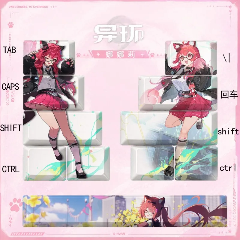 Nana Li Anime Theme Keycaps PBT Material Mechanical Keyboard Original PC Gaming Keyboard Collection Gifts Customized Keycaps