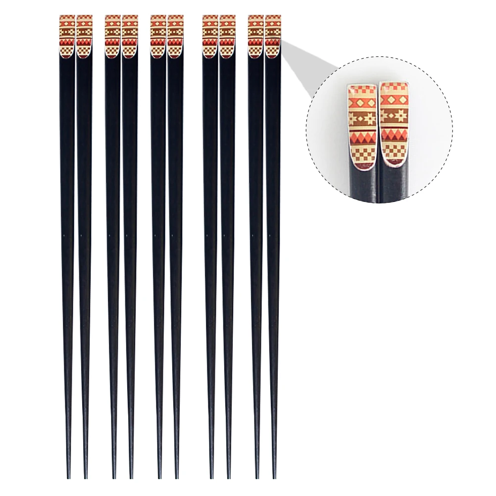 

Wooden Chopsticks Set Cutlery Creative Printed Home Practical Tableware Japanese-Style Reusable Serving Utensils