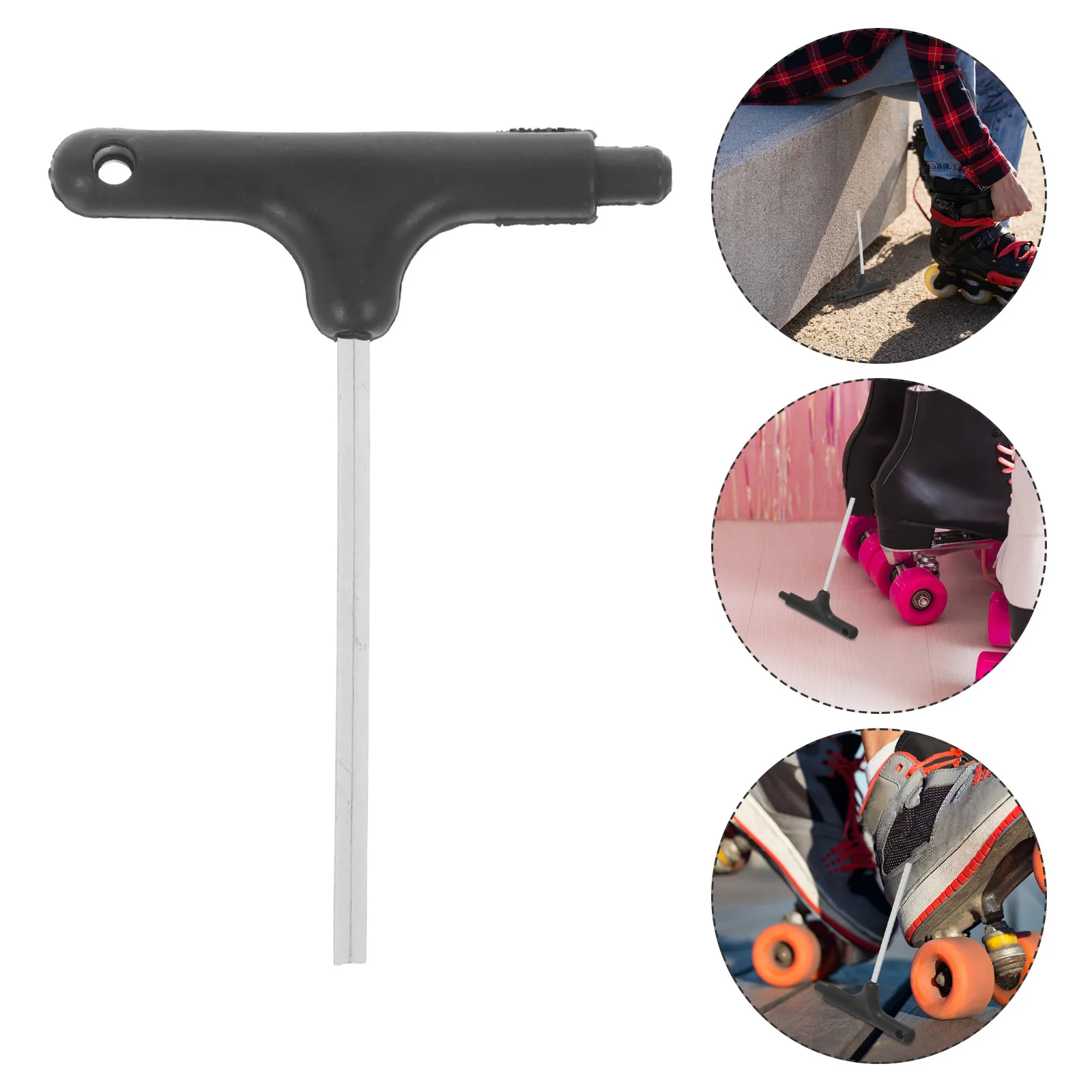 

T-Handle Wrench Skate Tool For Inline Skate Maintenance Portable Skating Repair Accessories Hexagon Spanner Hand Tool