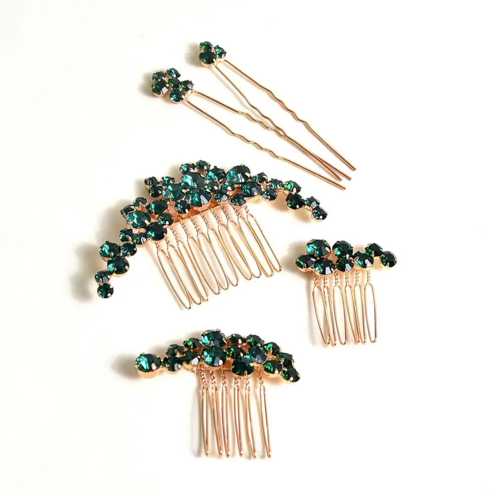 Bridal Headpiece Set Wheat Design Alloy Hair Combs Pins Jewelry Accessories For Weddings Bridesmaids Women Formal Occasion