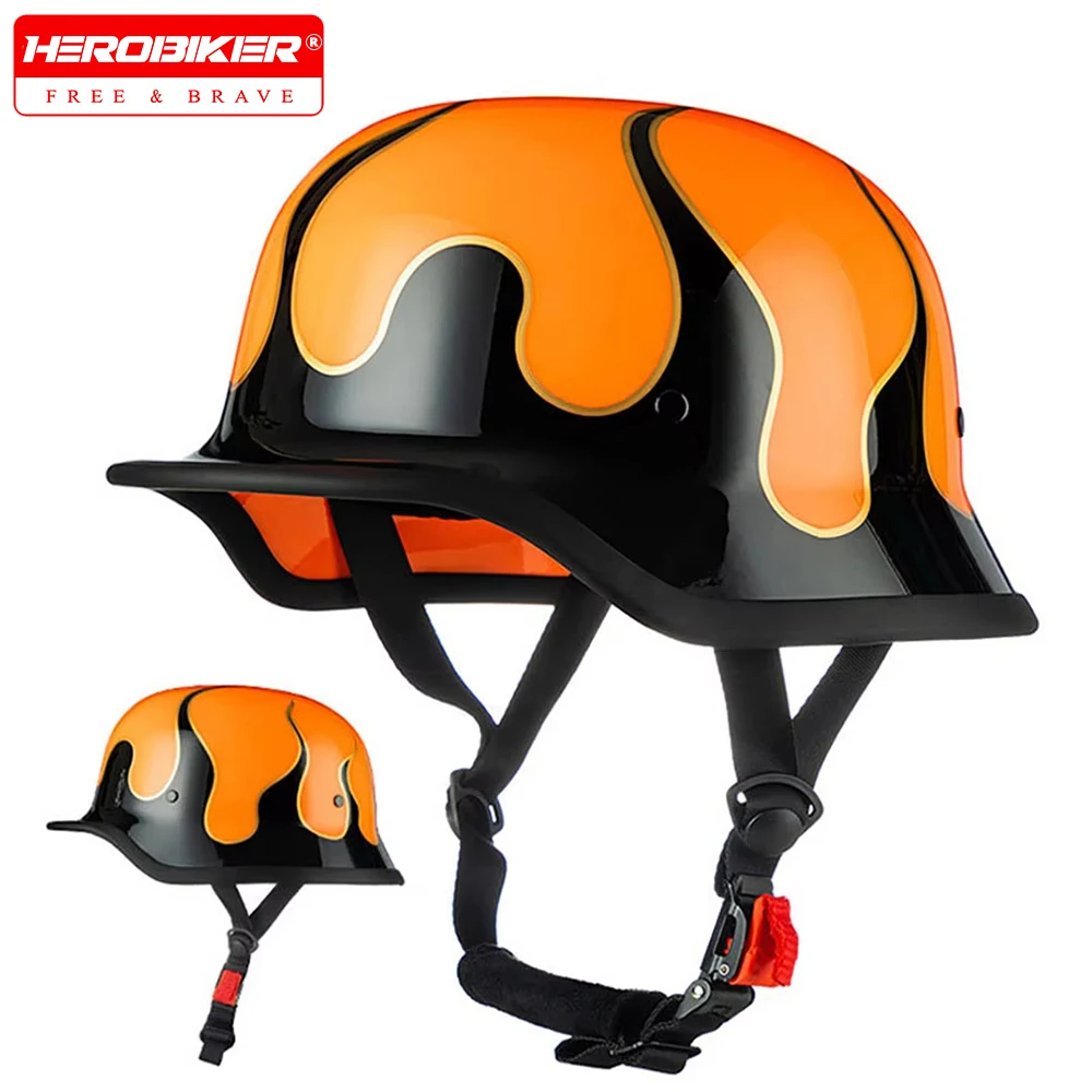 

Retro Motorcycle Helmet For Electric Bicycles Abs Resin Material Men's And Women's Motorbike Helmet Safety Cap Half Helmet