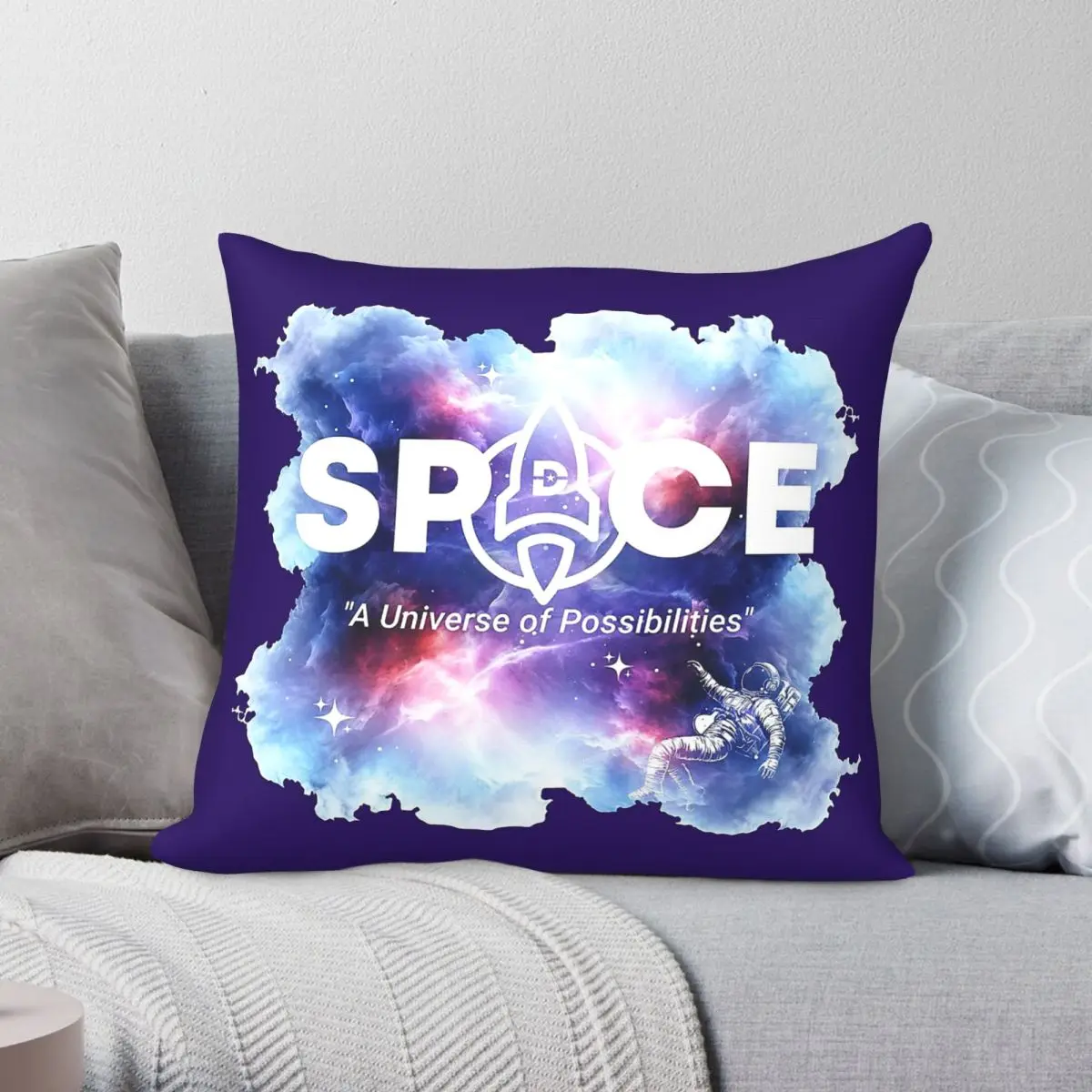 Space Universe Of Possibilities Square Pillowcase Polyester Linen Velvet Creative Zip Decorative Room Cushion Cover Wholesale