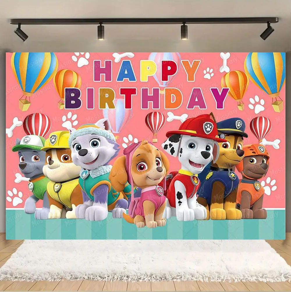Anime PAW Patrol Puppy Children\'s Party Decoration Photography Background Baby Shower Boys and Girls Birthday Gifts Supplies