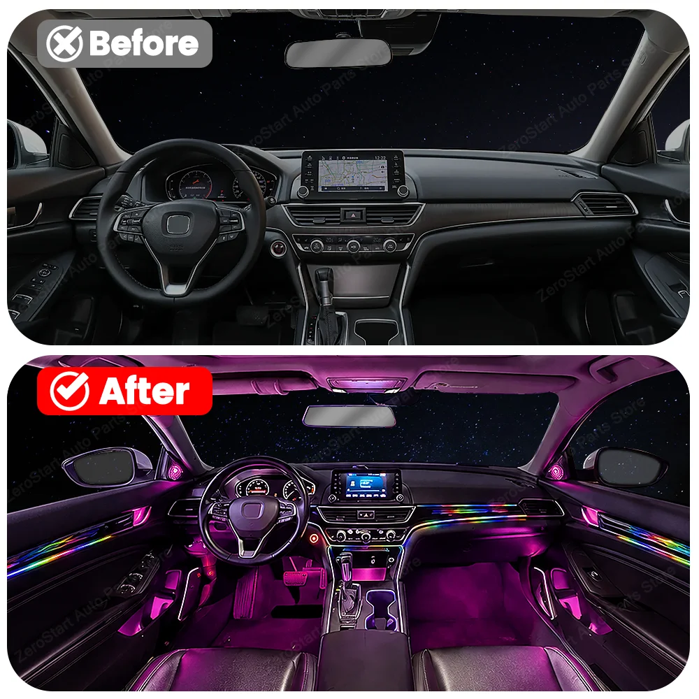 New LED APP Controls Colored Ambient Lights For Honda Accord 10/10.5 Generation 2018-2022 Car Lnterior Decorative Lights