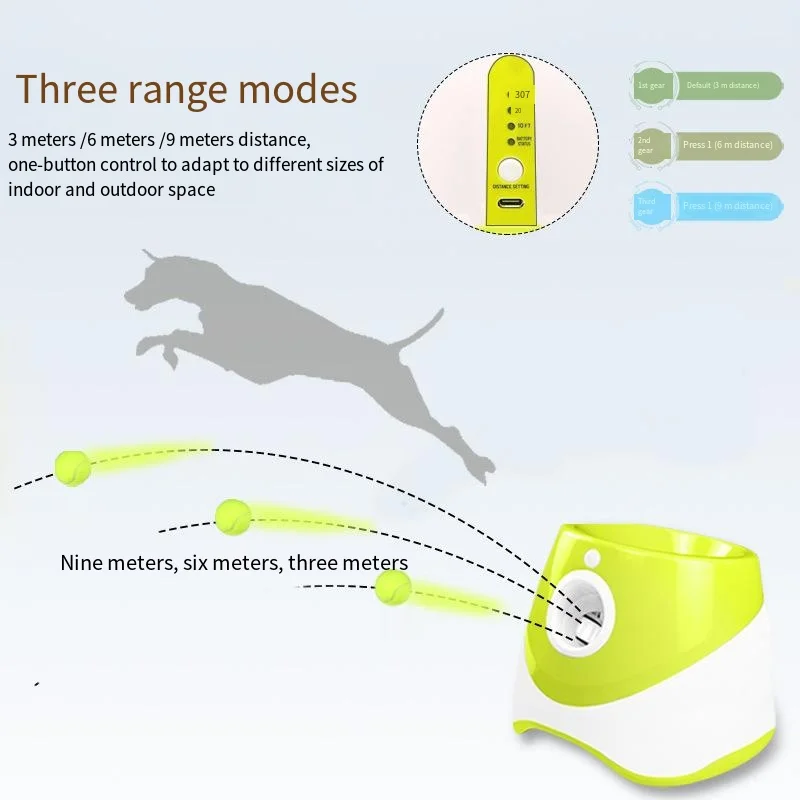 2025 Automatic Tennis Ball Launcher New Sustainable Interactive Dog Training Toy Emission Device Pet Toy