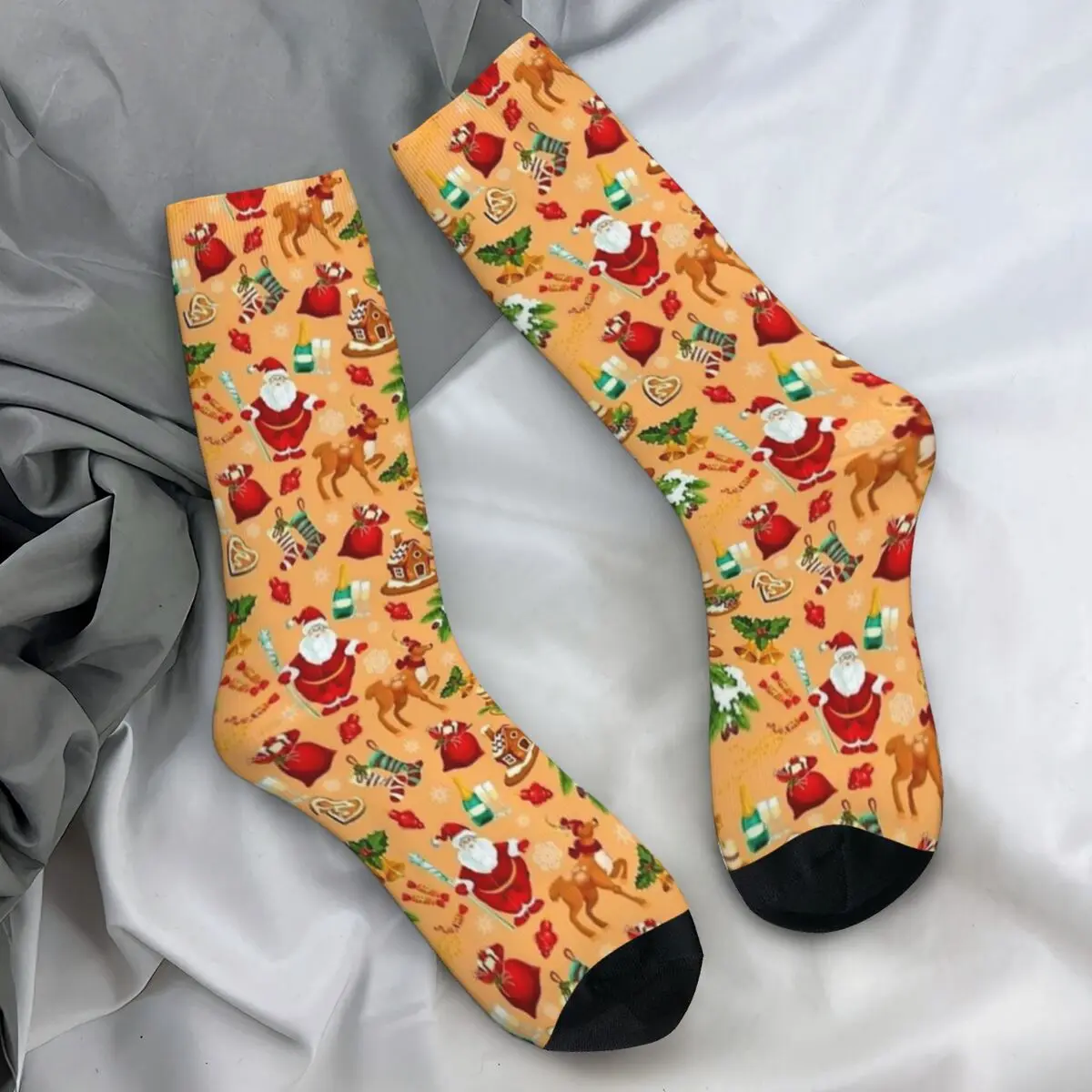 Christmas Socks Autumn Santa reindeer festive holiday Stockings Gothic Women Men Breathable Socks Design Outdoor Anti Skid Socks