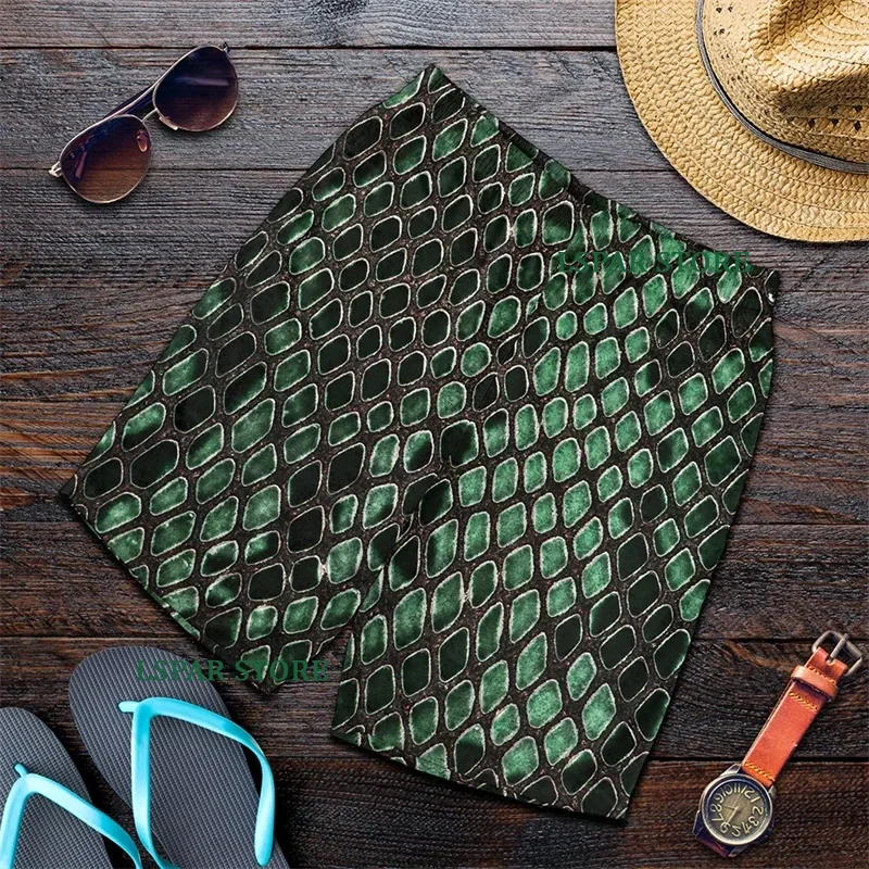 Men's Swimwear Shorts Snake Skin   Surfing Board Short Casual Beach Shorts Men Trunks  Swimsuit Pants Briefs Boy