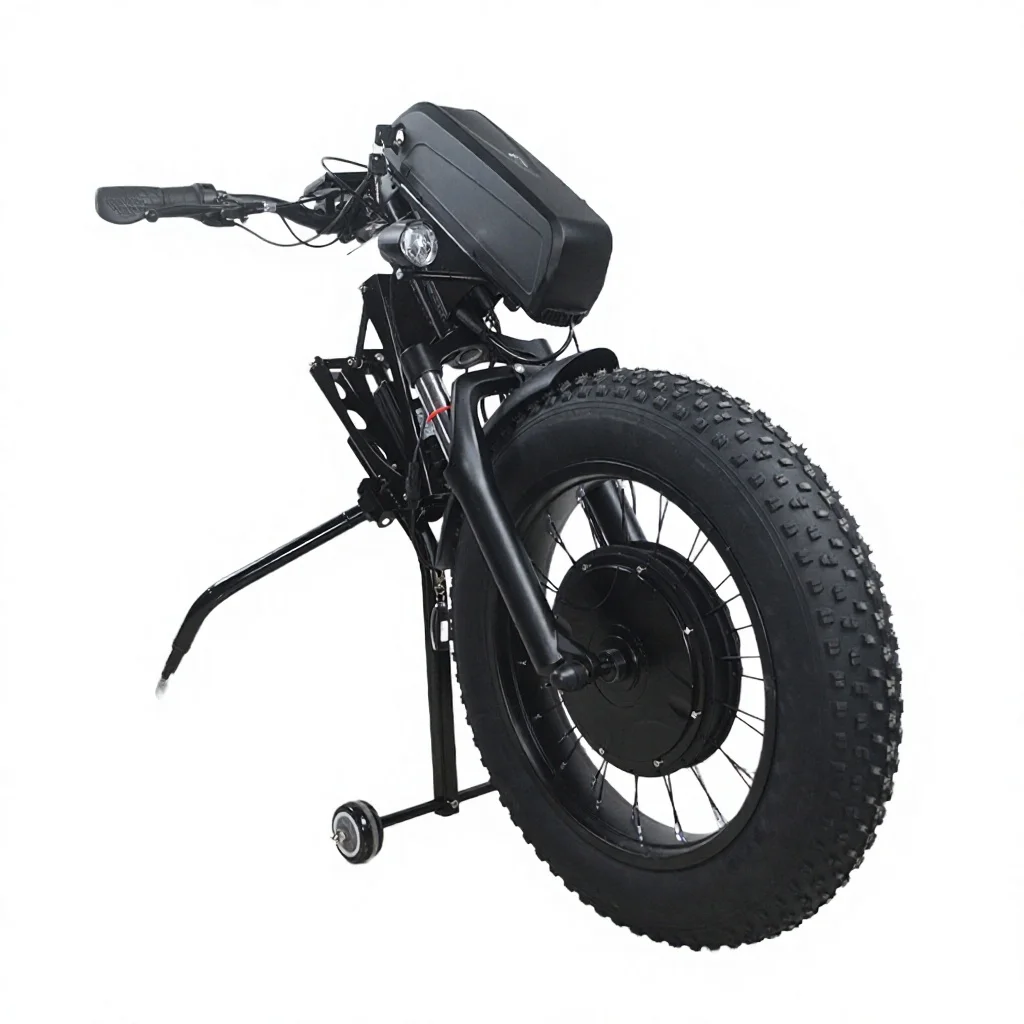 EU Hot Sale Customer Like 20*4.0 Fat Wheel 45km/h Big Motor Wheel Handcycle Kit for Wheelchair with Auto Key to Easy Control