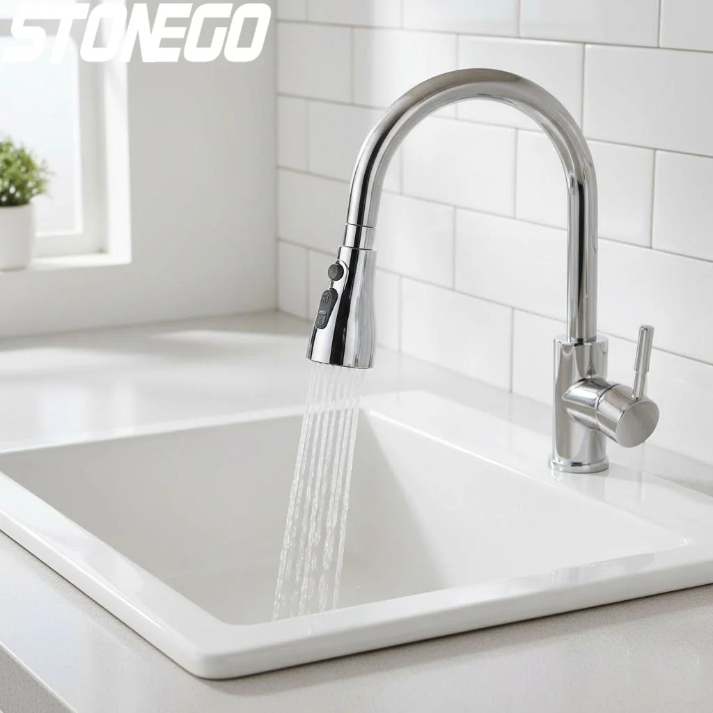 

Выдвижной кухонный смеситель с 3 функциями, сменная насадка, 2 варианта дизайна