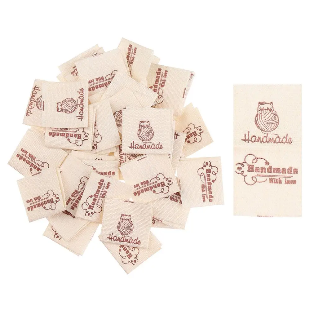Pattern Knitting Wool Ball Woven Knitted Supplies Cloth Garment Labels Clothing Tags Handmade With Love Sewing Accessories
