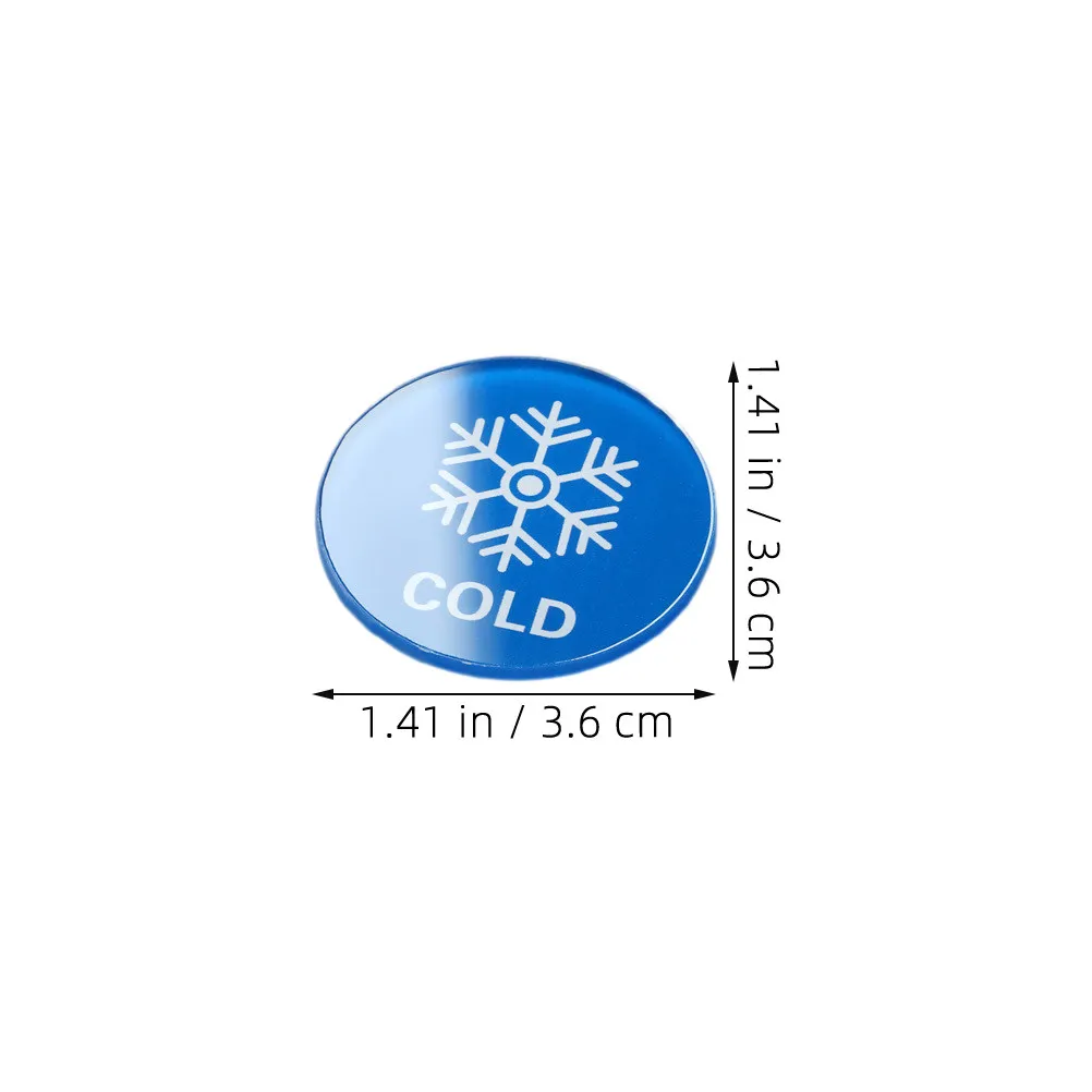 16Pcs Acrylic Hot Cold Water Sign Round Sticker Labels Easy Install for Bathroom Sink Faucet Hotel Guesthouse Office Water