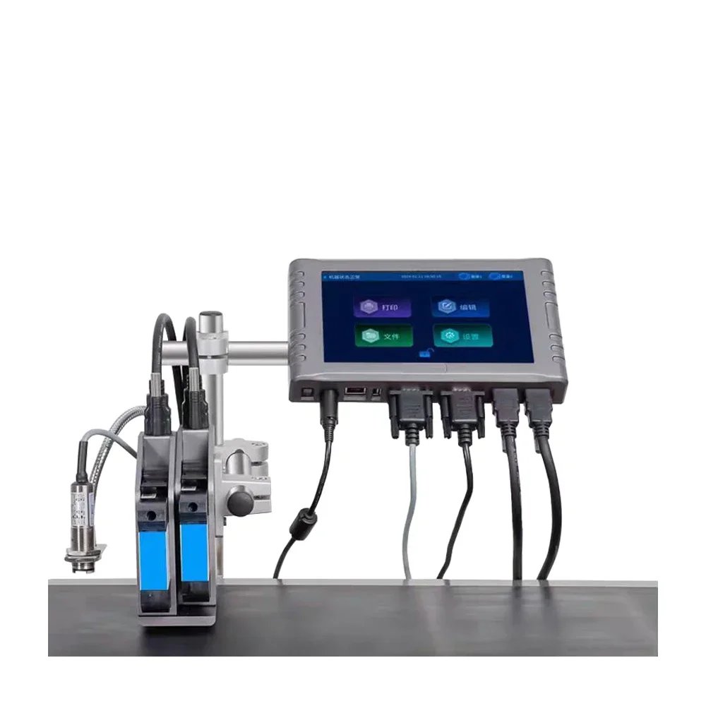 2026 Factory direct sales large screen dual head 50.8 mm online inkjet printer assembly line fast drying ink