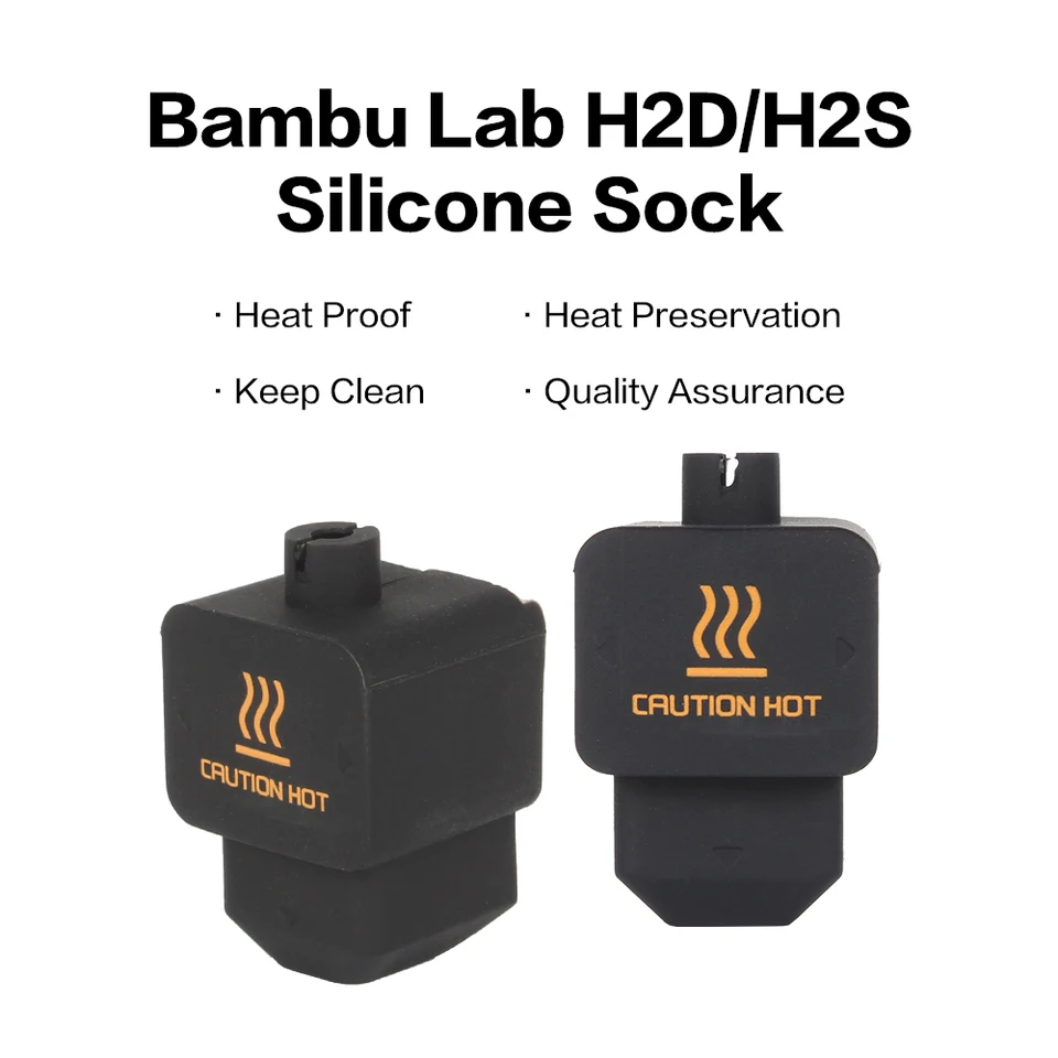 10 Stück Silikonhülle für Bambu Lab P2S, Silikonabdeckung für Heizblock und Düse des Hotends, 3D-Drucker-Druckkopfschutz, hochtemperaturbeständige Gehäuse-Zubehörteile, Extruderhülle, Schwarz