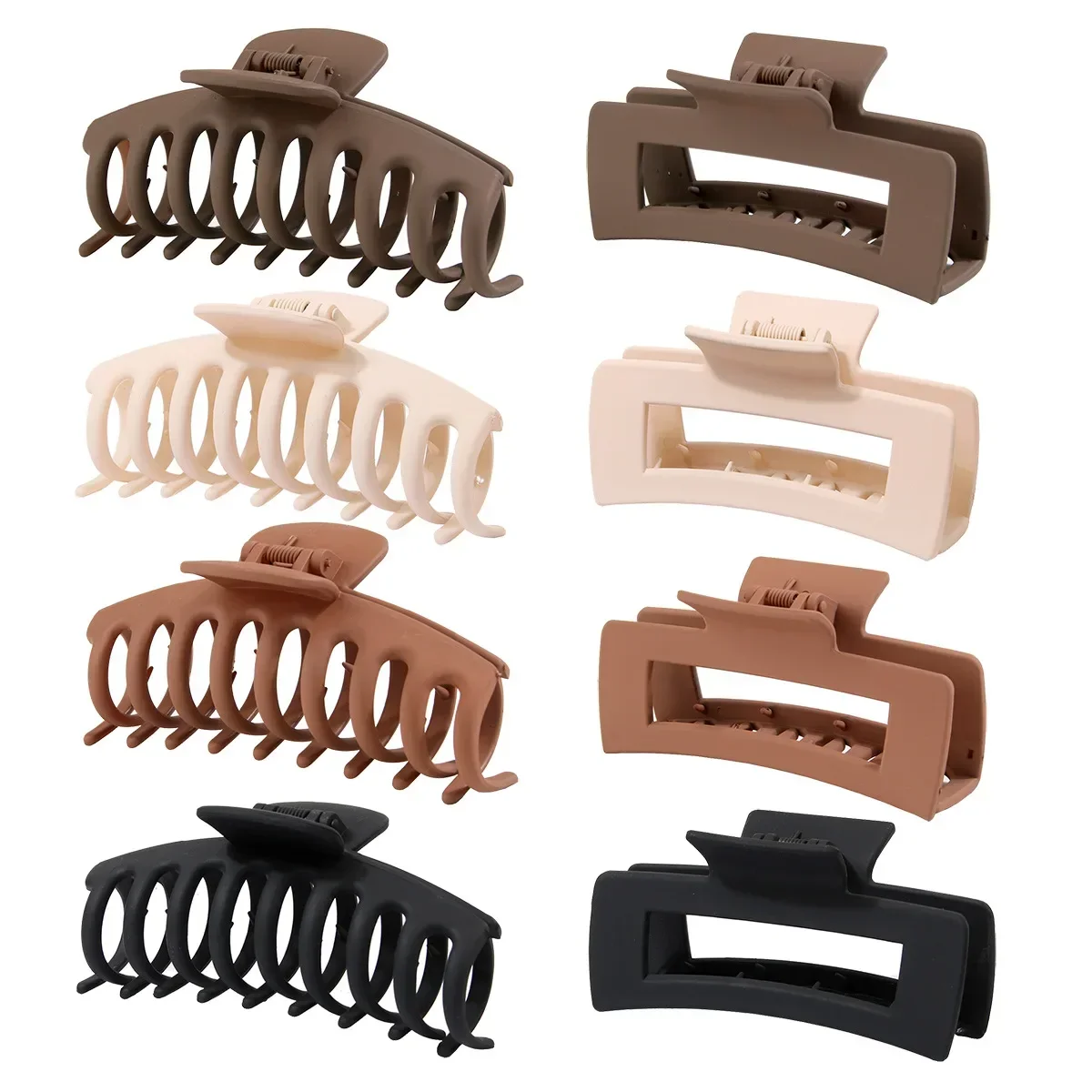 8 Pcs Hair Clips for Women Large Hair Claw Clips for Women Thin Thick Curly Hair, Big Matte Banana Clips,Strong Hold