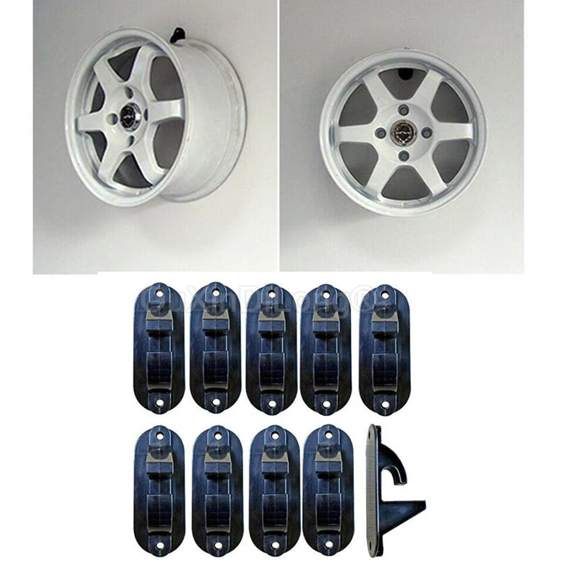 100PCS Tire Wheel Connect ABS Brackets Wheel Display Hooks Rims Holder Hanging On The Wall Garage Storage Rack Max. 22'' FG1300