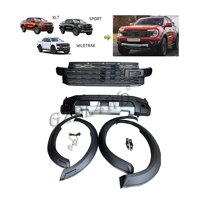 Car Upgrade Body Kit For Ranger T9 2023 XLT sport wiltrack Upgrade To Raptor Modification Facelift Parts