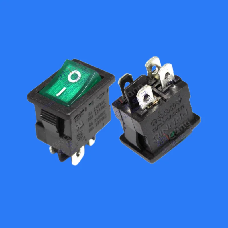 50PCS/Taiwan boat switch R13 medical instrument green light rocker TV power switch kcd1-104