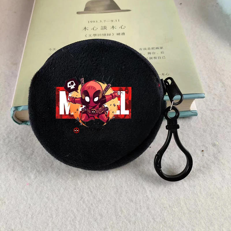 Deadpool Marvel Plush Coin Purse Portable Movie Cartoon Print Kids Childern Wallet Purse Teenage Coin Bank Card Storage Bag Gift