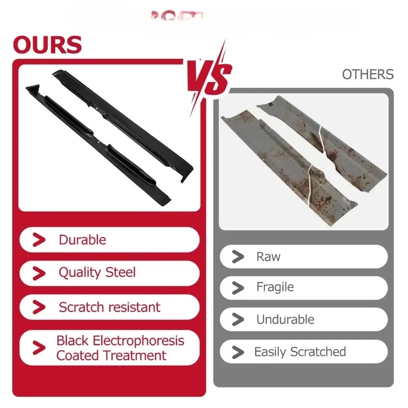 Heavy Duty Rocker Panels Cab Corner Exterior Kit Sport Style Universal Fit Truck Auto Guard