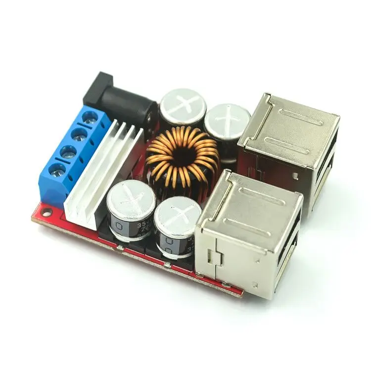 DC-DC vehicle charging module 8V-35V 5V 8A power supply depressurization module 4 port USB output mobile charger