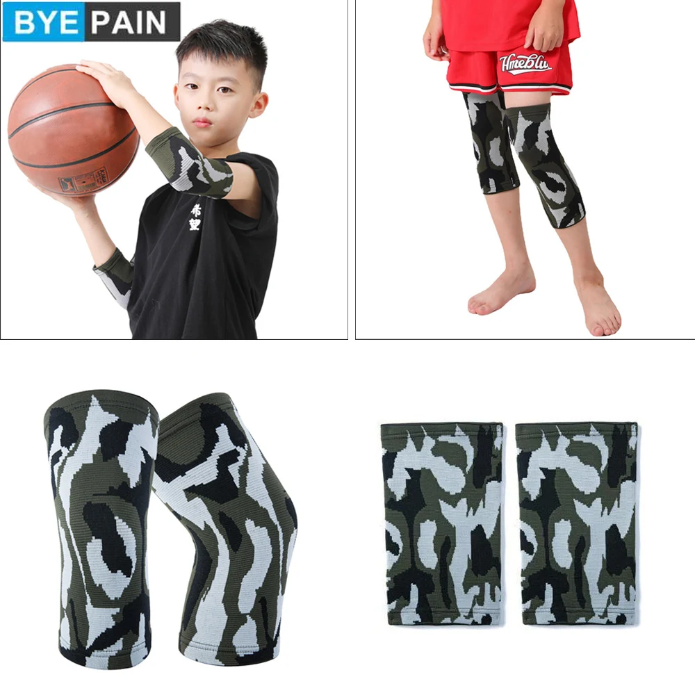 

1Pair Kids Elbow Brace Knit Compression Knee Sleeve Brace Gym Arm Sleeve Knee Support for Boys Girls Teen Weight Lifting Sports