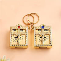 Mini Bible Keychain English HOLY BIBLE Religious Christian Jesus Cross Keyring Ornaments Pendants Christmas Gifts