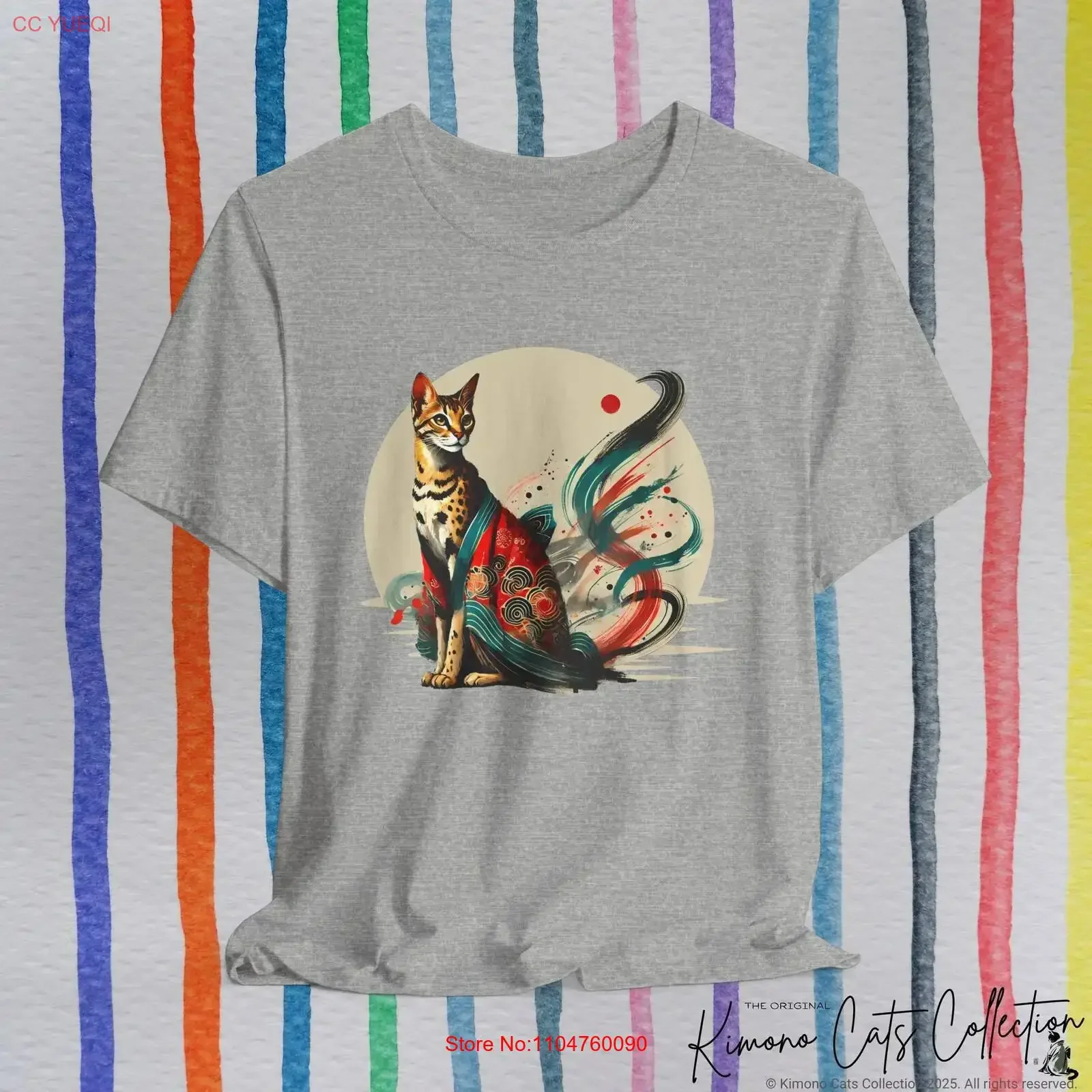 Bengal Kimono Cat T Shirt Elegant Japanese Art Unique for Moms Pet Lovers Stylish Owners vintage Washed fashion