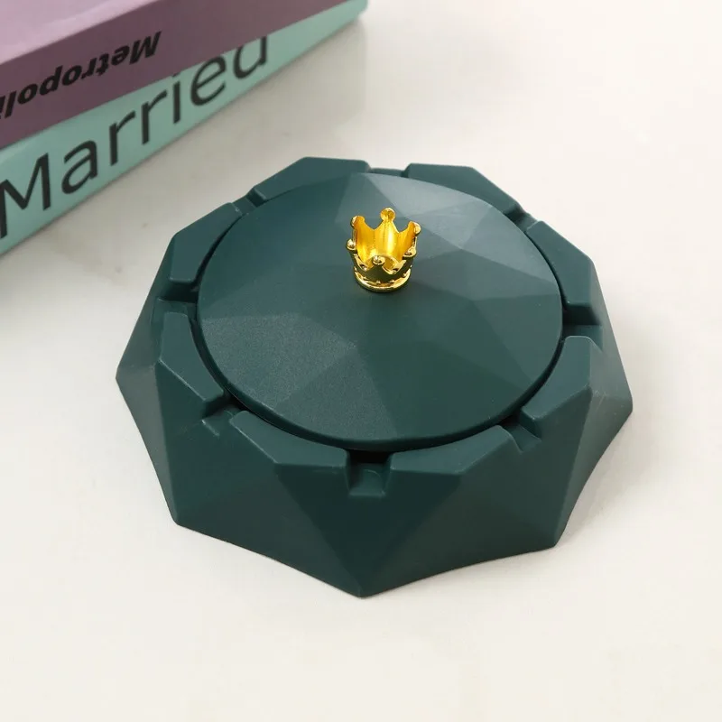 Ash Case Heat Resistant Easy to Clean Ash Storage Crown Top Ashtray Home Decoration Ash Storage Tray for Bar