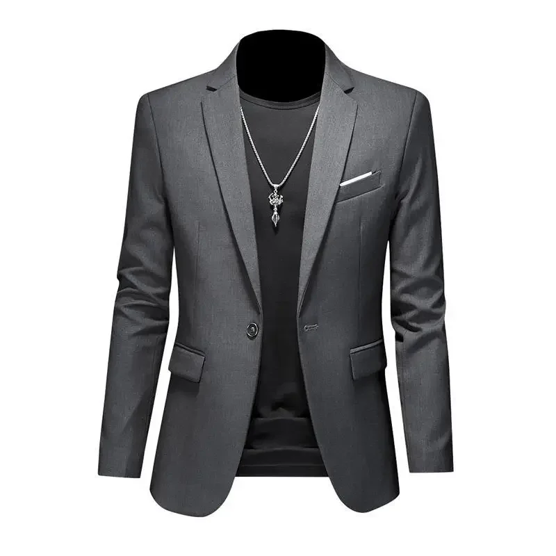 

Boutique Fashion Solid Color High-end Brand Casual Business Men's Blazer Groom Wedding Gown Blazers for Men Suit Tops Jacke Coat