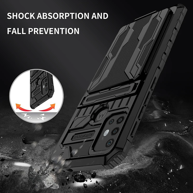 Case for Moto G30 G50 G22 G9 Plus G Pure G Stylus 2021 5G  Case with Card Holder Shockproof Heavy Duty Phone Cover for Motorola