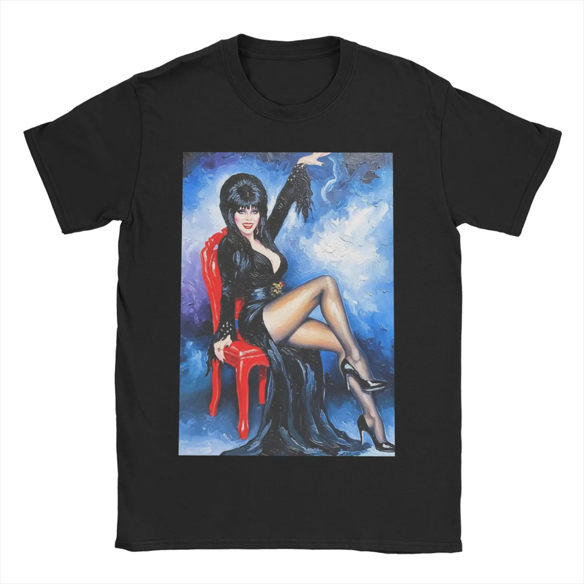 Vintage Mistress of the Dark Elviras  T-Shirts Men Women 100% Cotton T Shirt  Short Sleeve Tee Shirt Birthday Present Tops