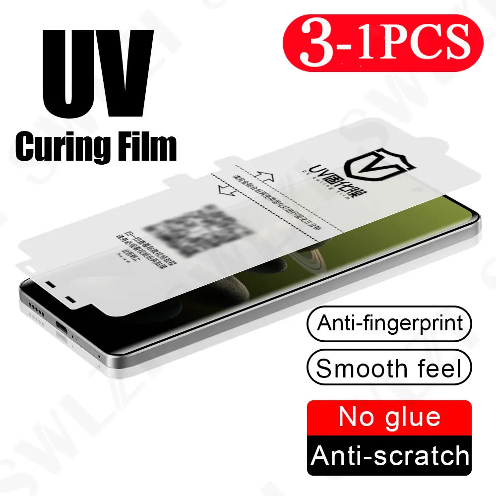 3/2/1Pcs UV Light Curing Film for Oneplus 13 12 11 Not Glass Protective Film 10 9 8 Soft Full Cover Screen Protector Ace 3 2 Pro